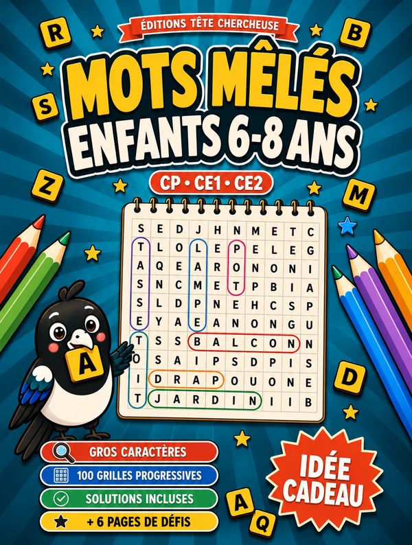 Couverture — Mots Mêlés 6-8 ans, CP · CE1 · CE2